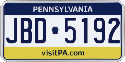PA license plate JBD5192