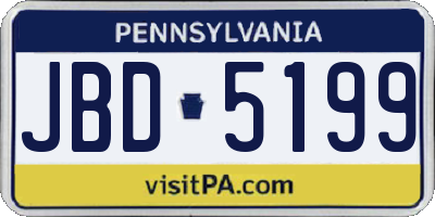 PA license plate JBD5199