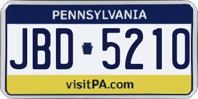 PA license plate JBD5210