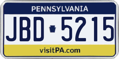 PA license plate JBD5215
