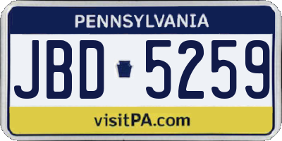 PA license plate JBD5259