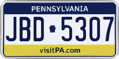 PA license plate JBD5307
