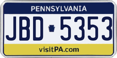 PA license plate JBD5353