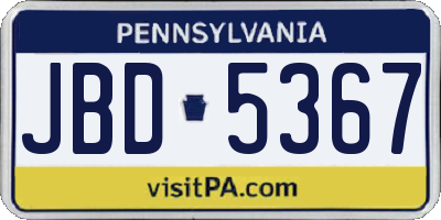 PA license plate JBD5367