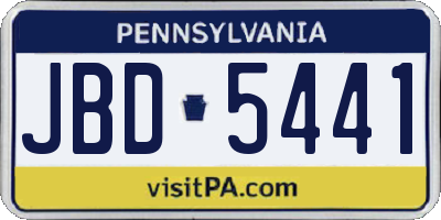 PA license plate JBD5441