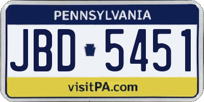 PA license plate JBD5451