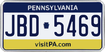 PA license plate JBD5469