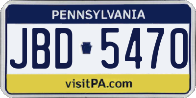 PA license plate JBD5470