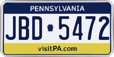 PA license plate JBD5472