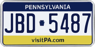 PA license plate JBD5487