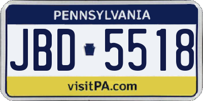 PA license plate JBD5518