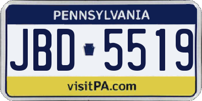 PA license plate JBD5519