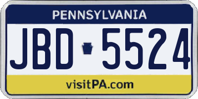 PA license plate JBD5524