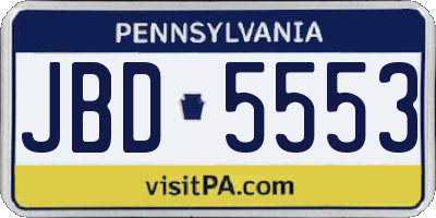 PA license plate JBD5553