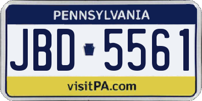 PA license plate JBD5561