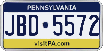 PA license plate JBD5572