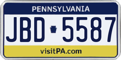 PA license plate JBD5587