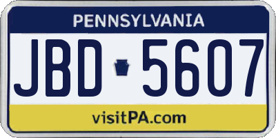 PA license plate JBD5607