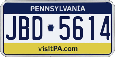 PA license plate JBD5614