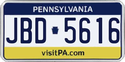 PA license plate JBD5616