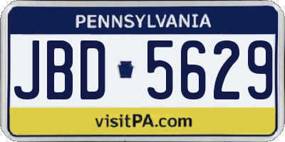 PA license plate JBD5629