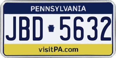 PA license plate JBD5632