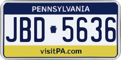 PA license plate JBD5636