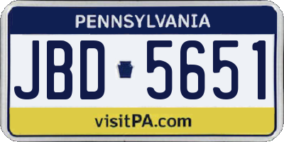 PA license plate JBD5651