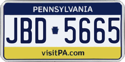 PA license plate JBD5665