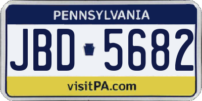 PA license plate JBD5682