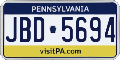PA license plate JBD5694