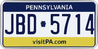 PA license plate JBD5714