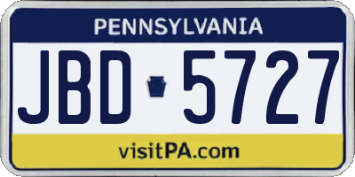 PA license plate JBD5727
