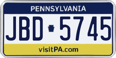 PA license plate JBD5745