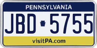 PA license plate JBD5755