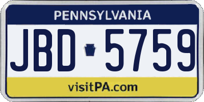 PA license plate JBD5759