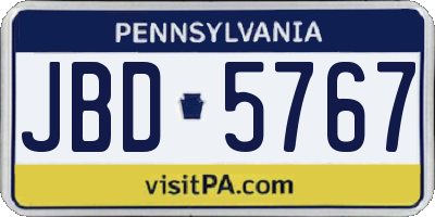 PA license plate JBD5767