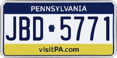 PA license plate JBD5771