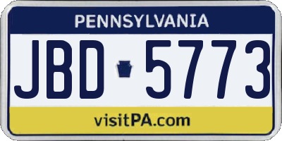 PA license plate JBD5773