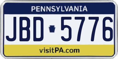 PA license plate JBD5776