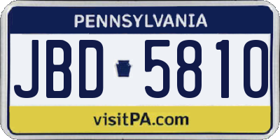 PA license plate JBD5810