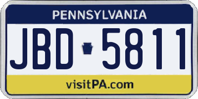 PA license plate JBD5811