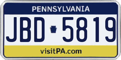 PA license plate JBD5819