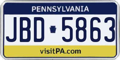 PA license plate JBD5863