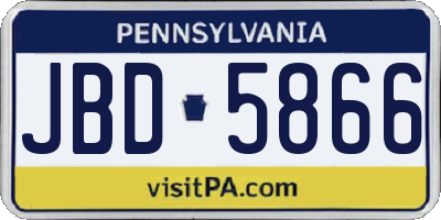 PA license plate JBD5866