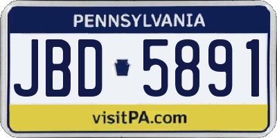 PA license plate JBD5891