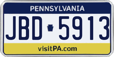 PA license plate JBD5913