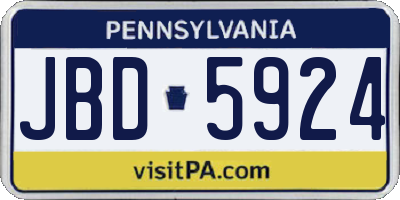 PA license plate JBD5924