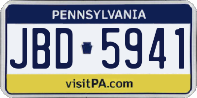 PA license plate JBD5941