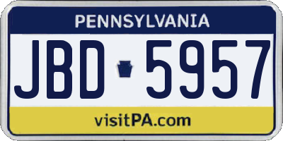 PA license plate JBD5957